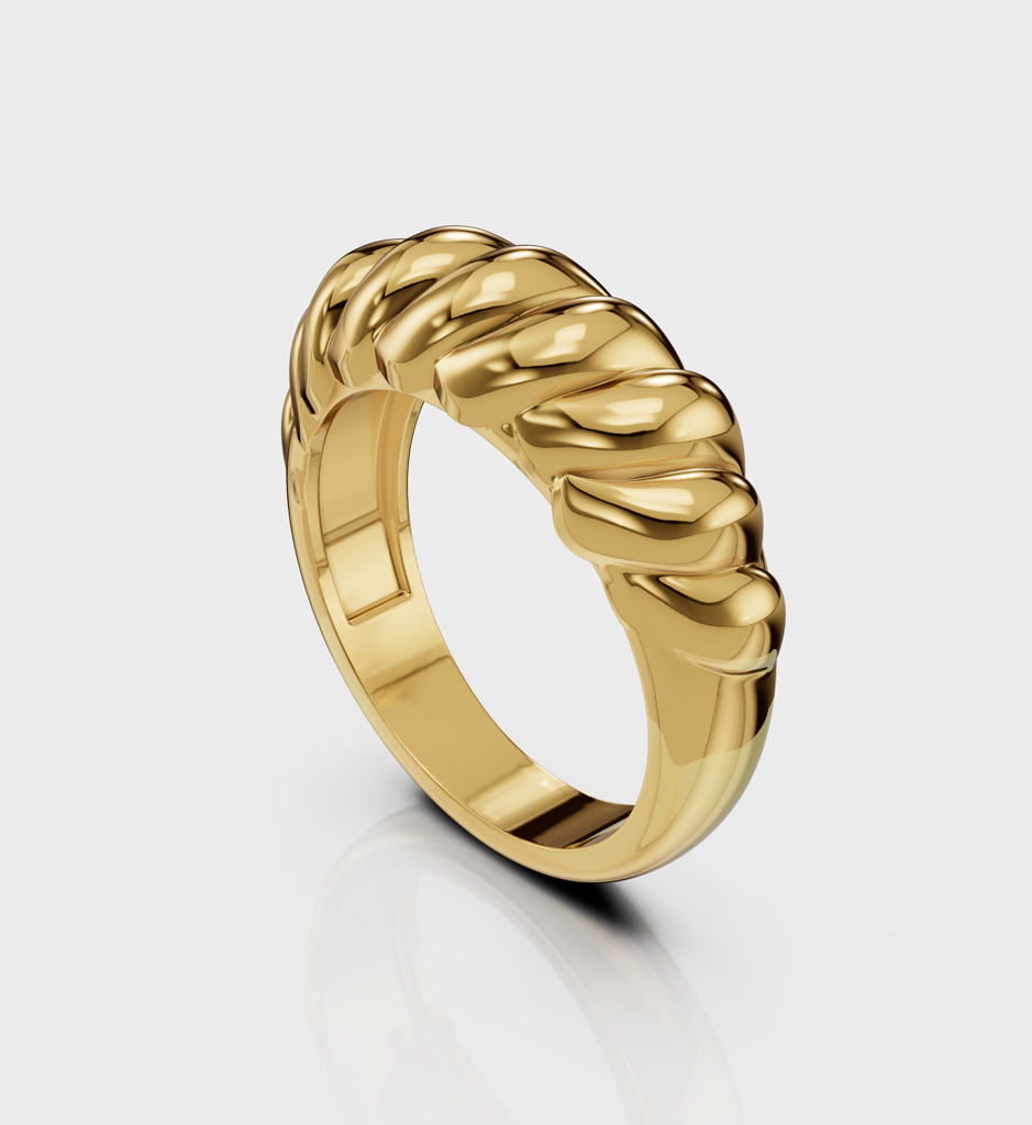 Curved Mound Ring : AJJSS0119
