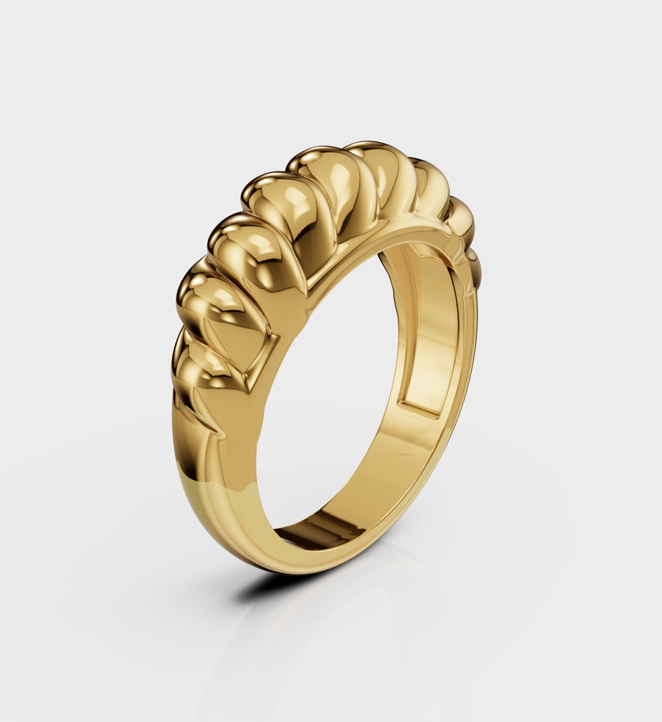 Curved Mound Ring : AJJSS0119