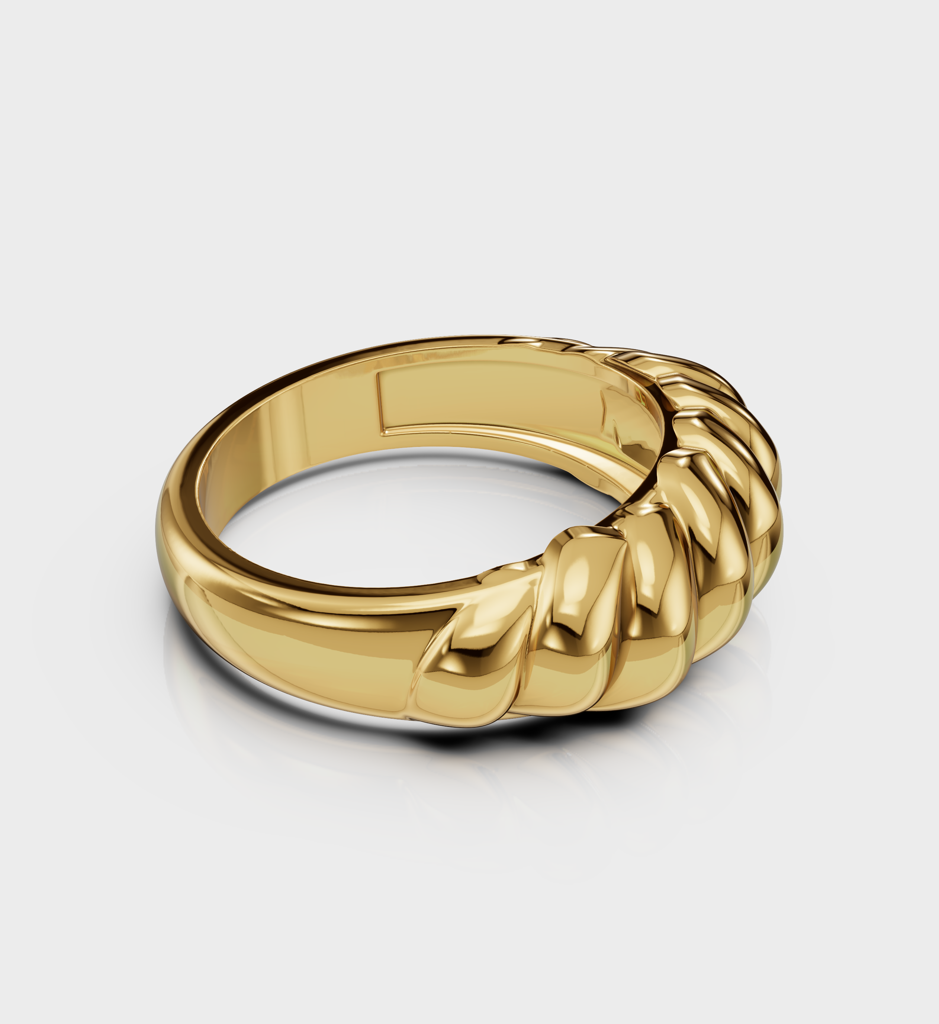 Curved Mound Ring : AJJSS0119