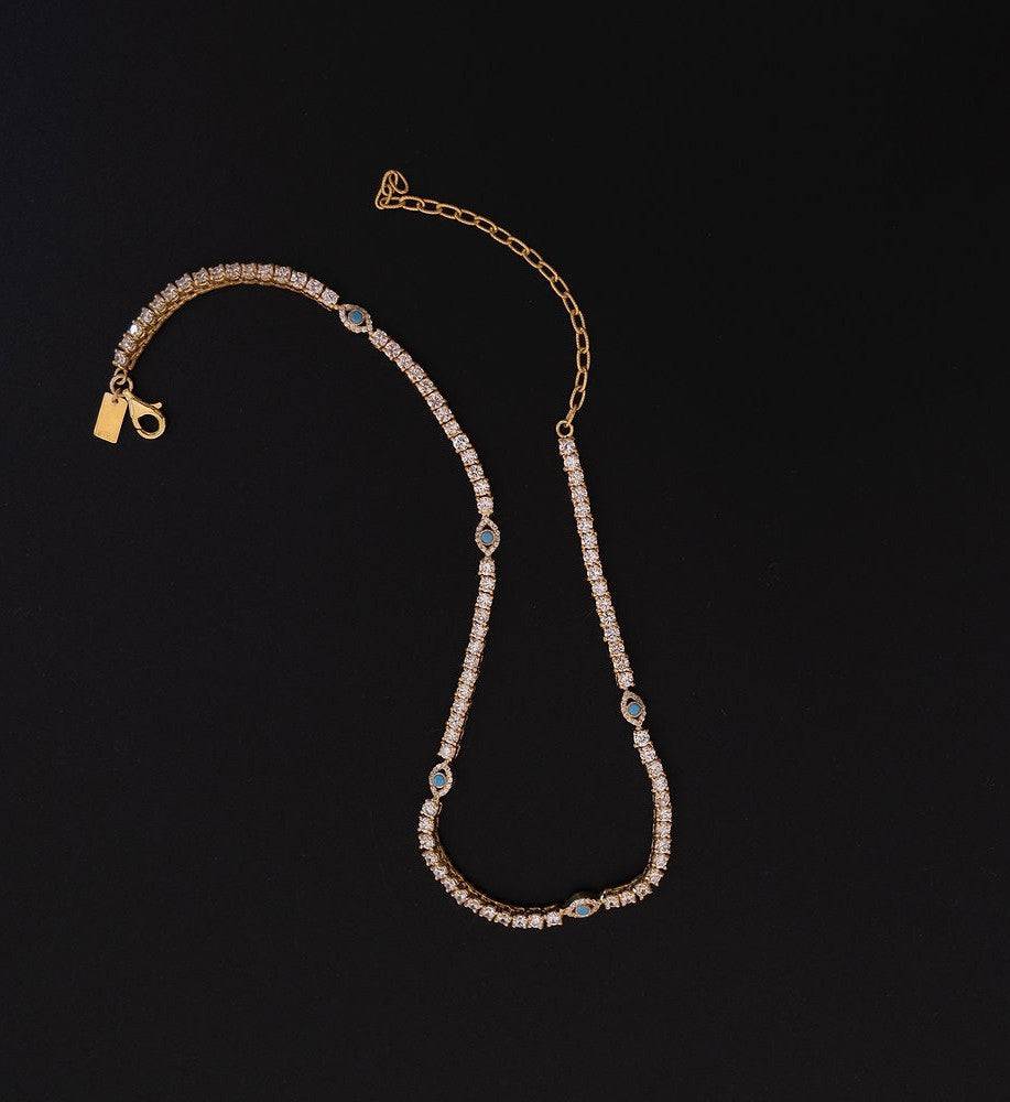 Multi Evil Eye Tennis Choker : AJJSS0128