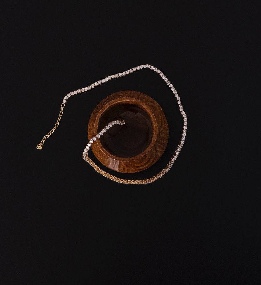 Three Prong Tennis Necklace : AJJSS0130