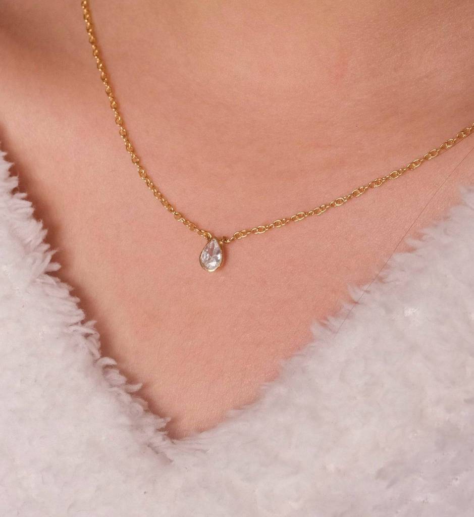 Pear Diamond Necklace : AJJSS0141