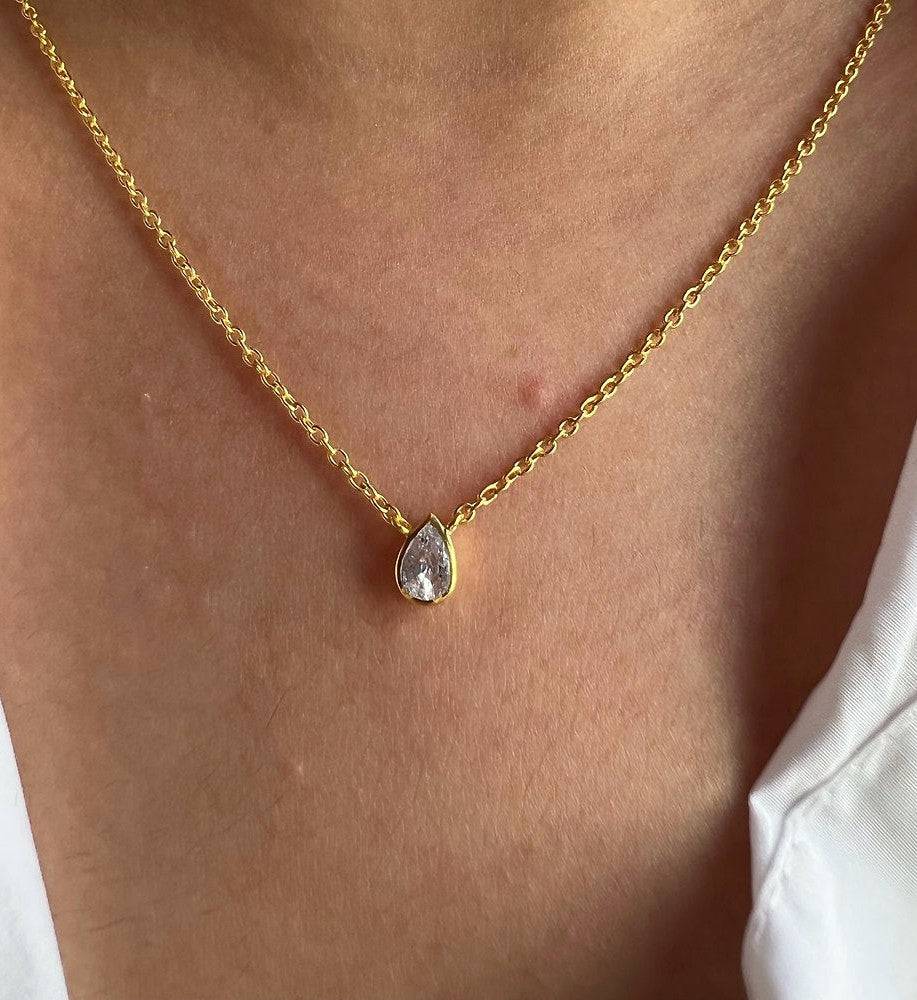 Pear Diamond Necklace : AJJSS0141