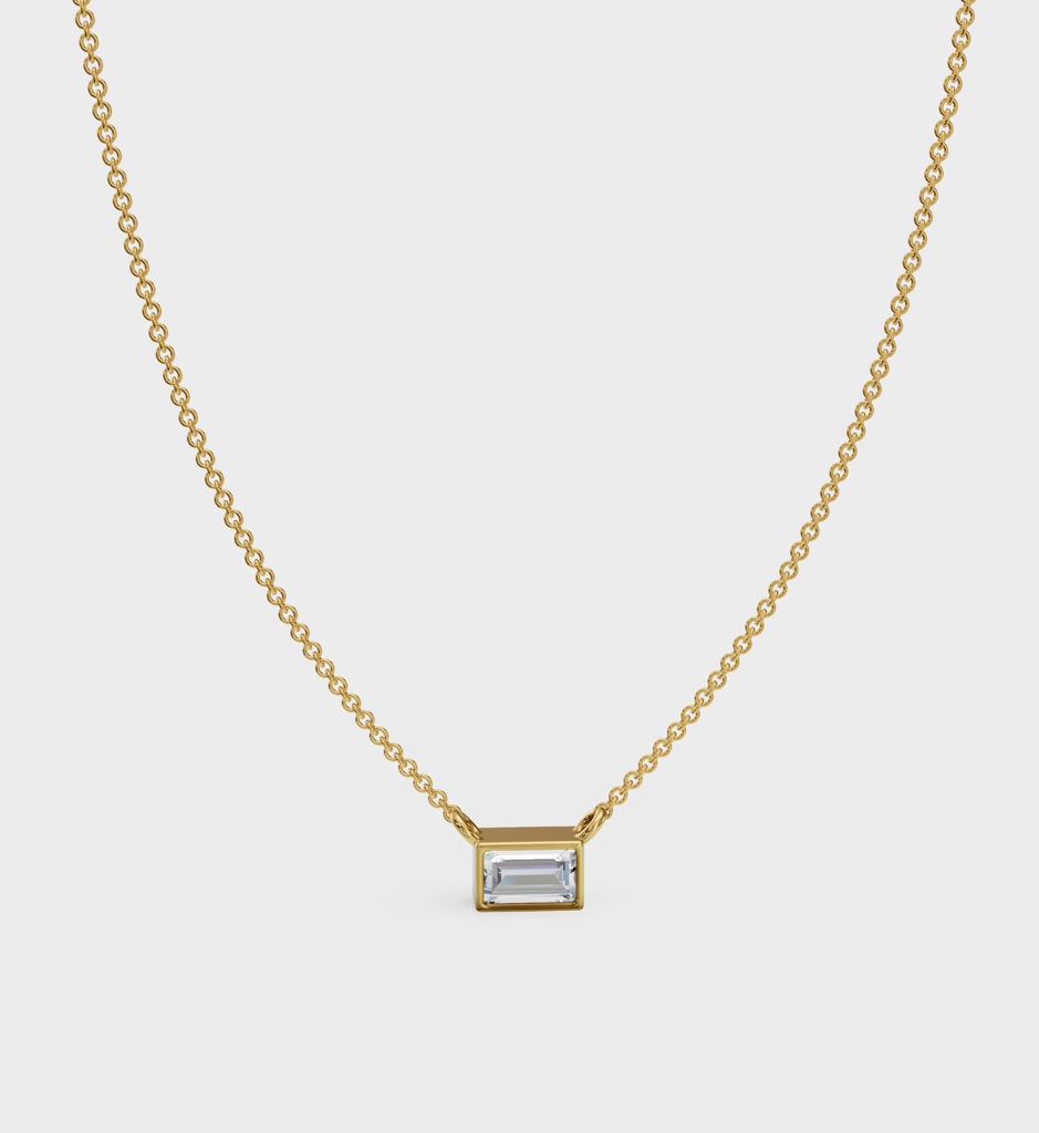 Rectangular Diamond Necklace : AJJSS0142
