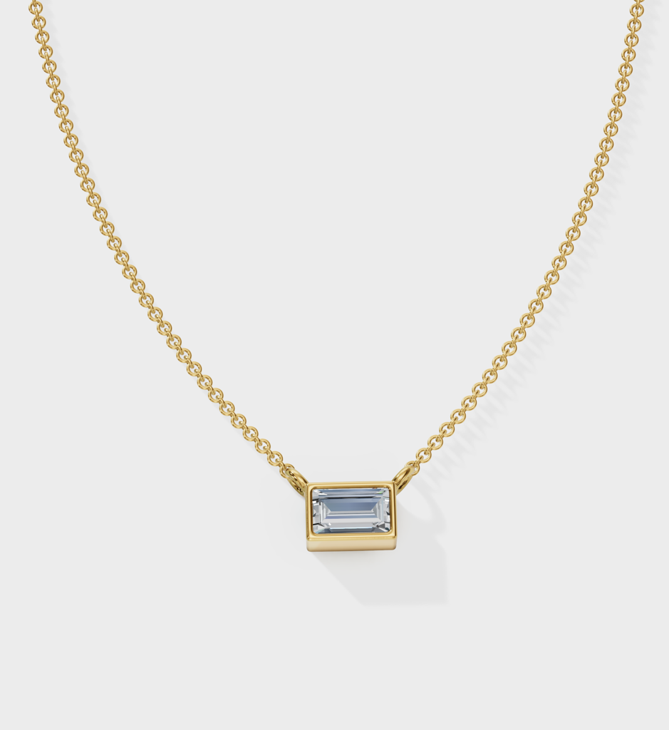 Rectangular Diamond Necklace : AJJSS0142