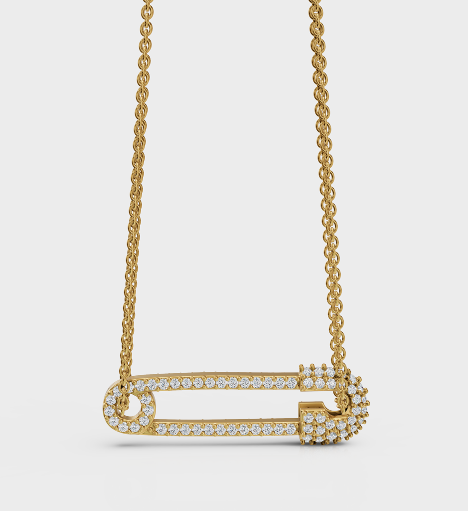 Glam Safety Pin Necklace : AJJSS0146