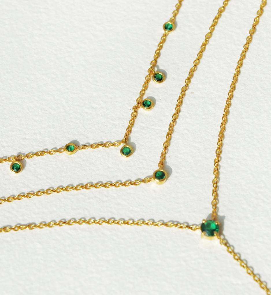 Emerald Drop Necklace : AJJSS0151