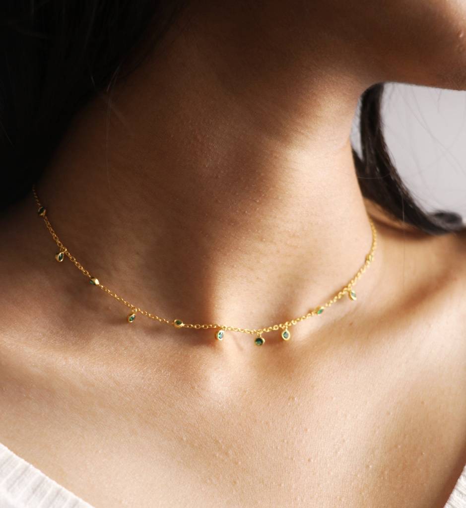 Emerald Drop Necklace : AJJSS0151