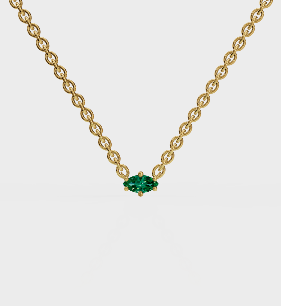 Marquise Emerald Necklace : AJJSS0152