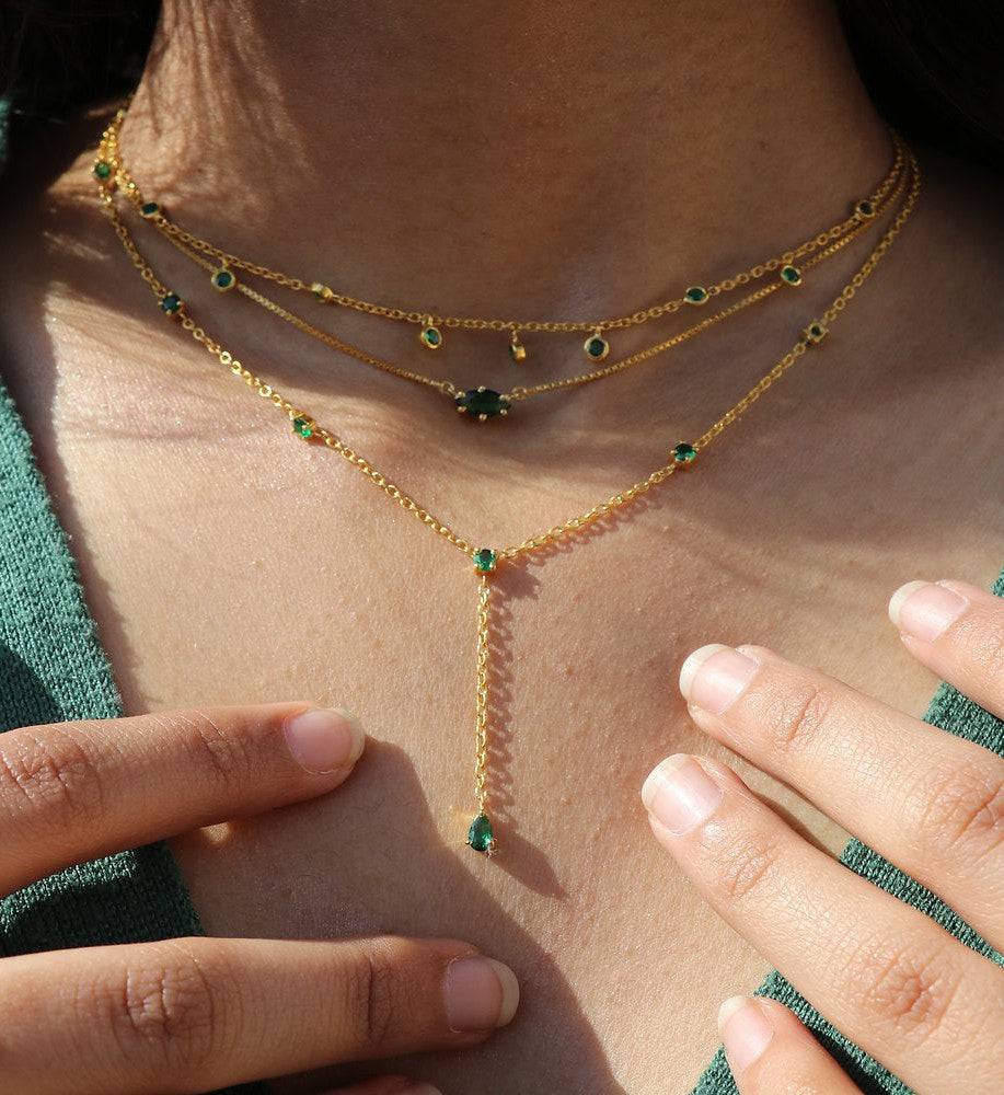 Marquise Emerald Necklace : AJJSS0152