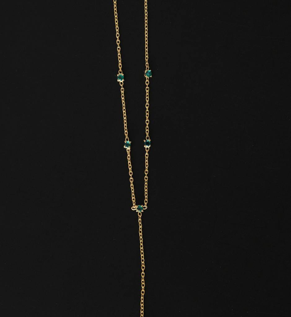 Emerald Lariat Necklace : AJJSS0153
