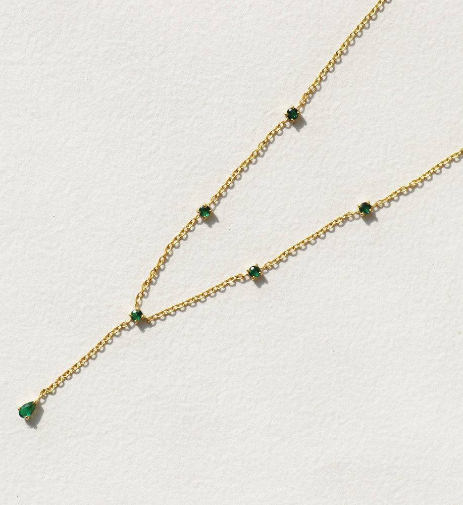 Emerald Lariat Necklace : AJJSS0153