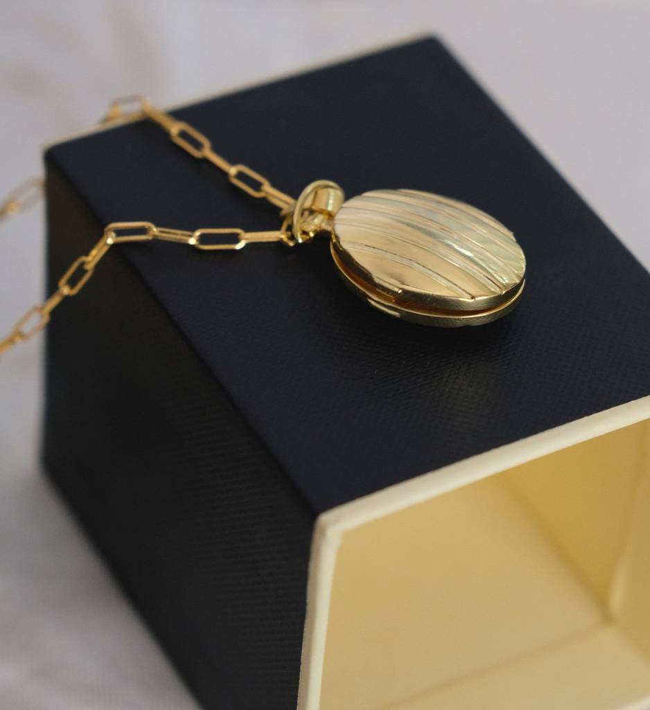 Vintage Stripe Locket Necklace : AJJSS0160