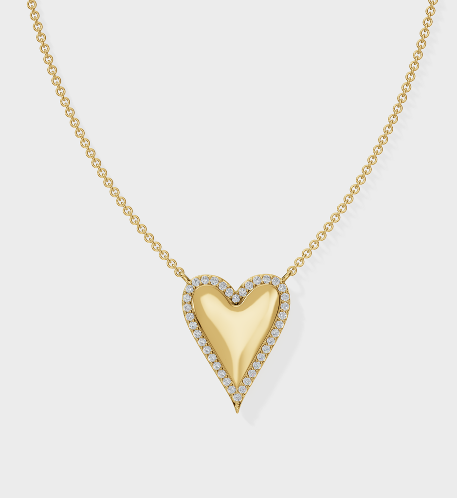 Studded Heart Necklace : AJJSS0230