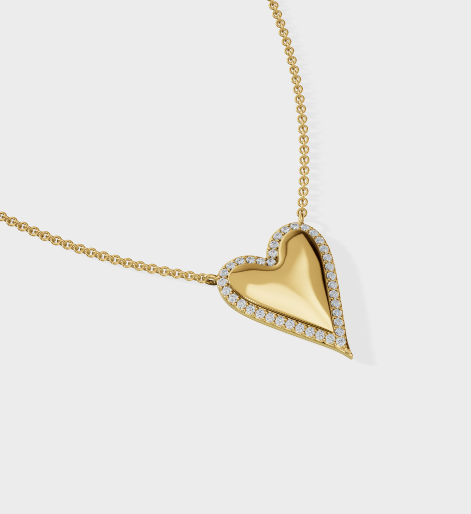 Studded Heart Necklace : AJJSS0230