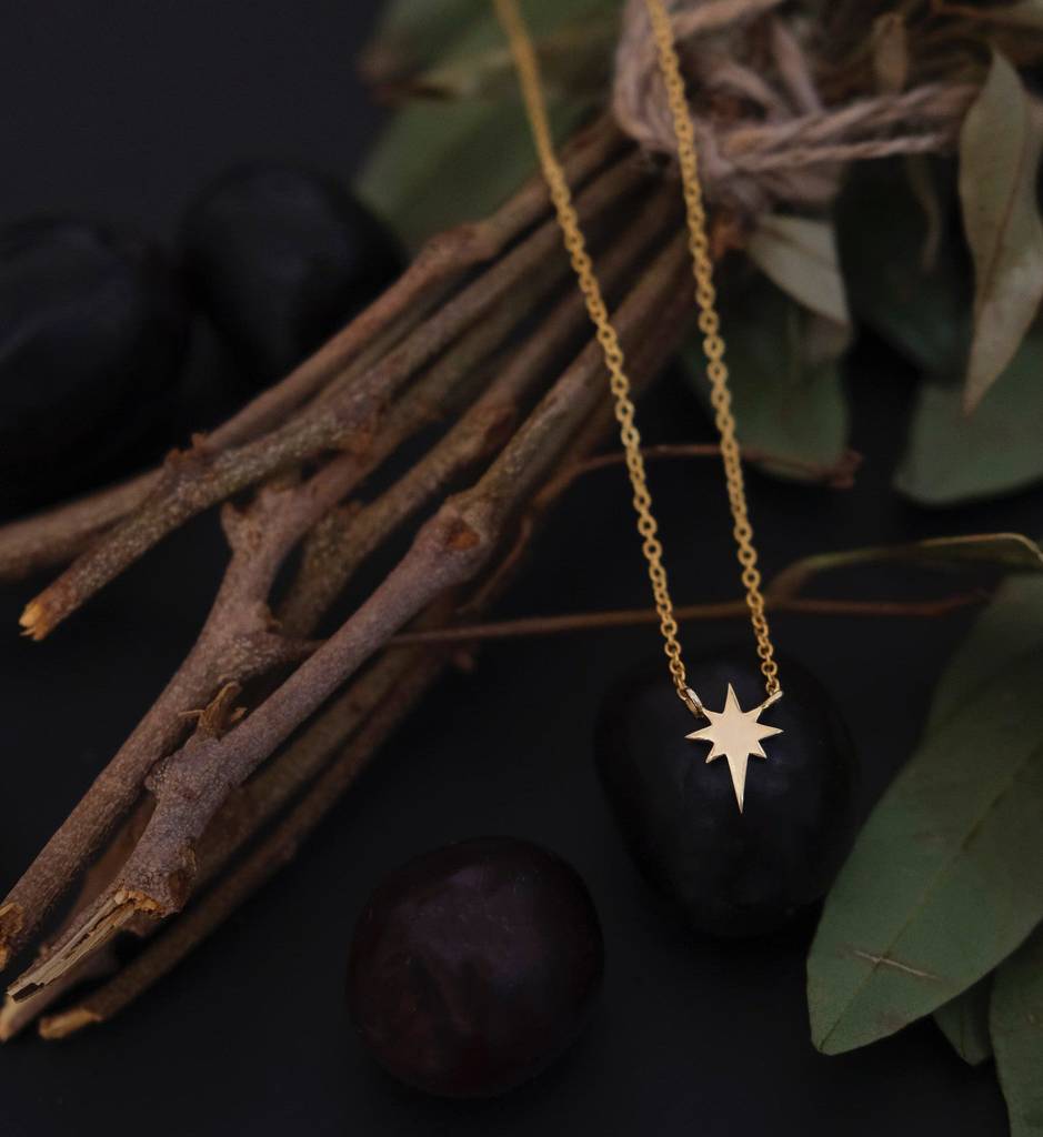 Gold North Star Necklace : AJJSS0235