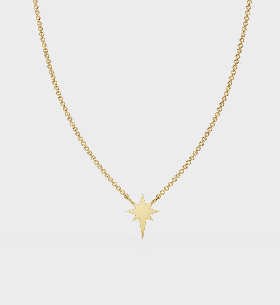 Gold North Star Necklace : AJJSS0235