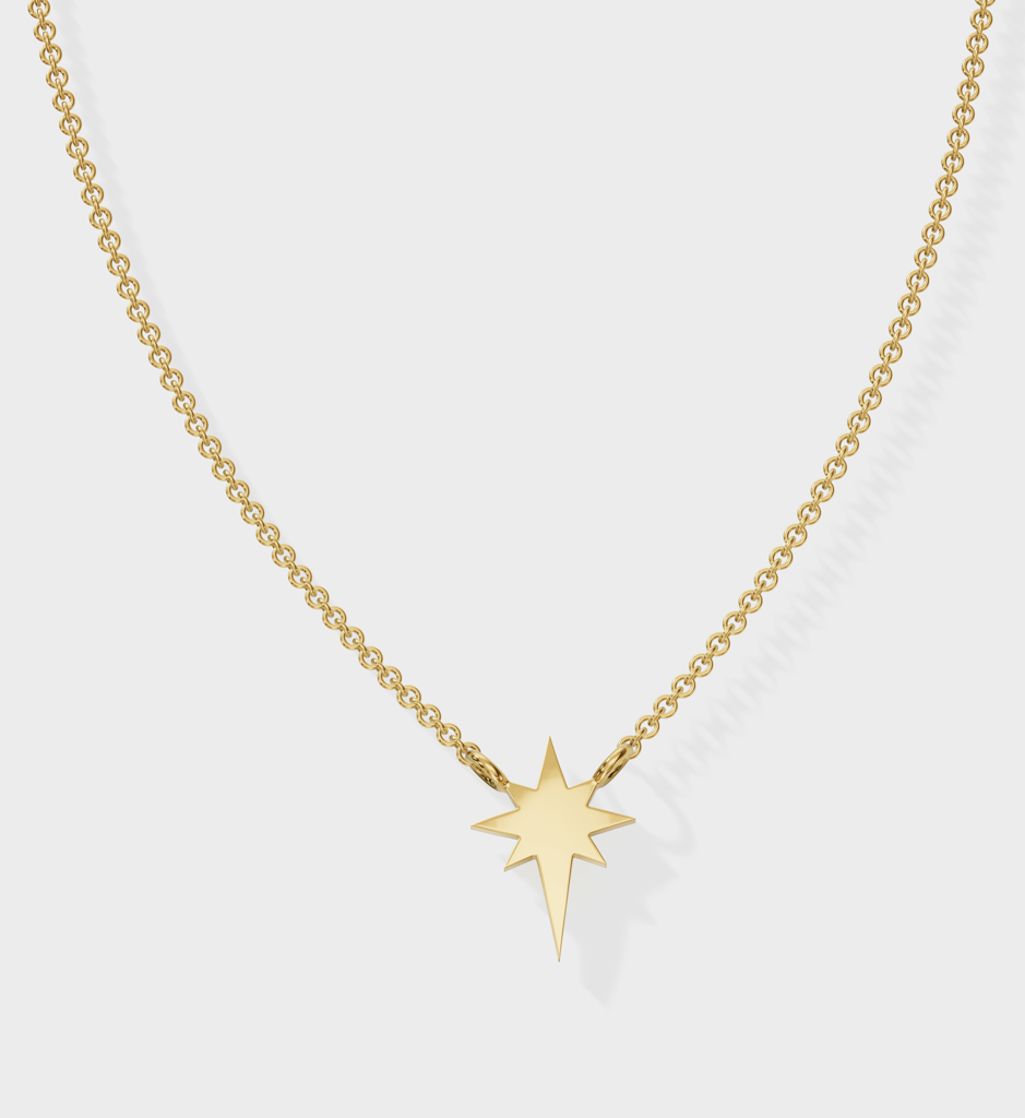 Gold North Star Necklace : AJJSS0235