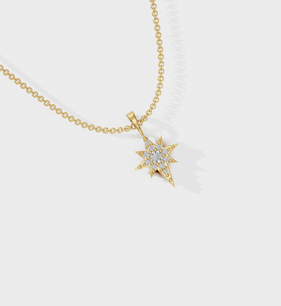Studded North Star Necklace : AJJSS0243