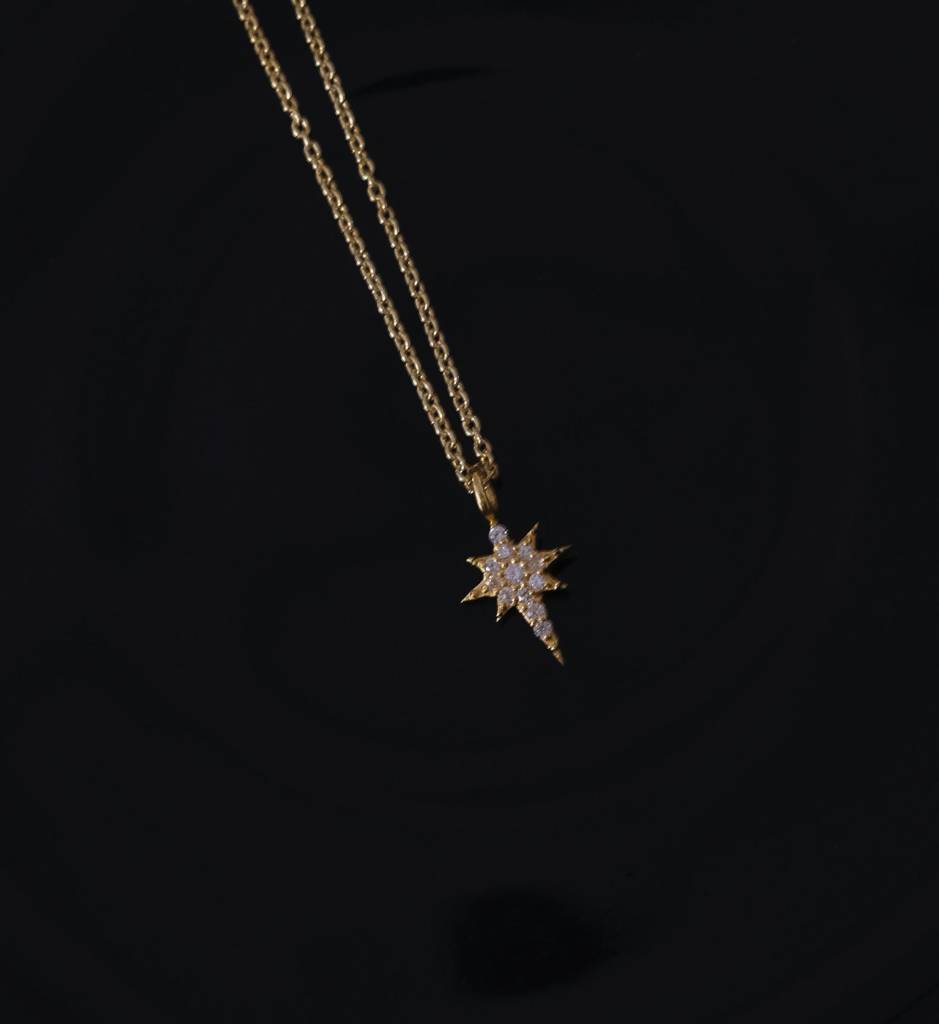 Studded North Star Necklace : AJJSS0243