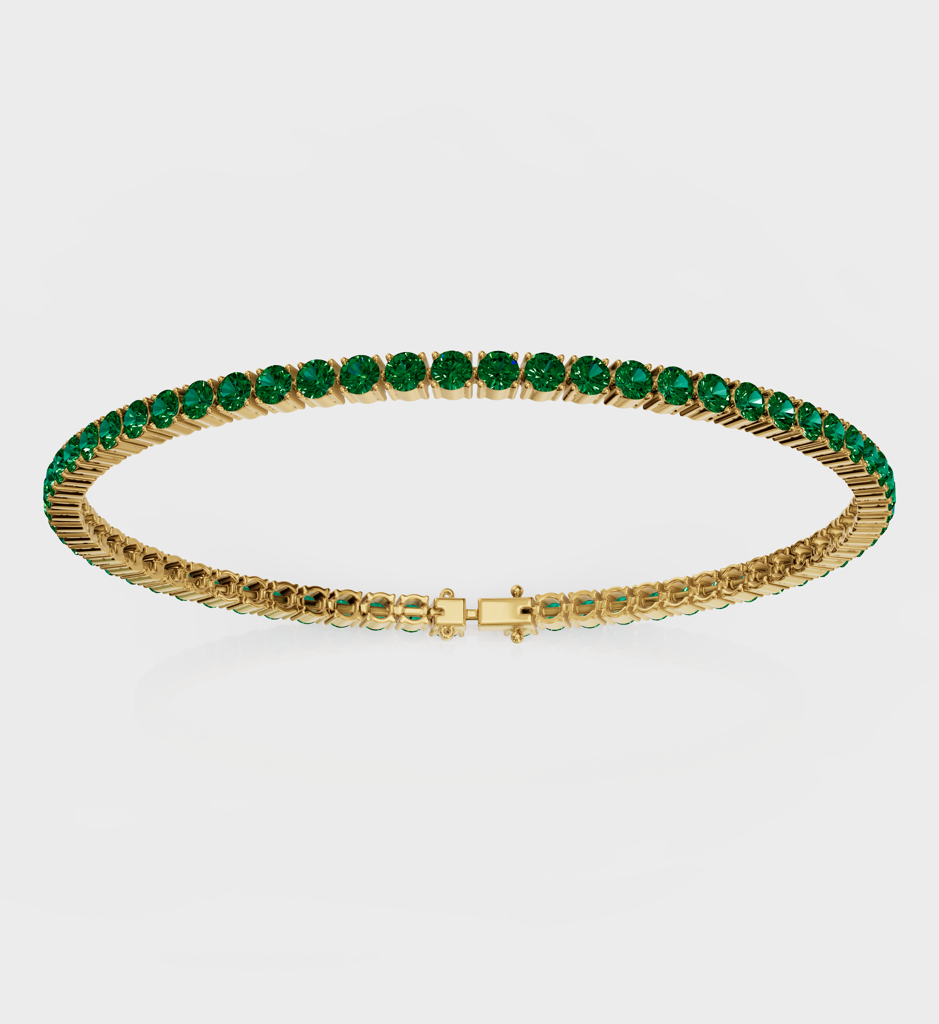 Emerald Tennis Bracelet : AJJSS0296