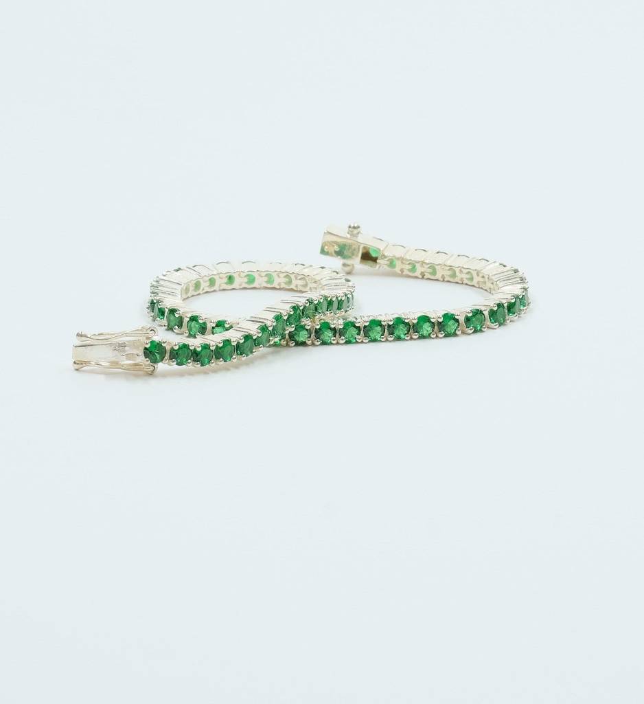 Emerald Tennis Bracelet : AJJSS0296