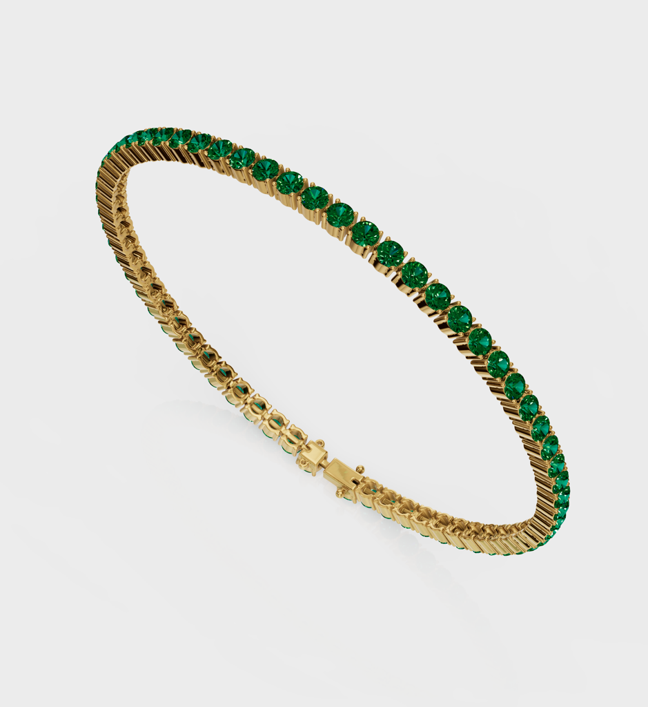 Emerald Tennis Bracelet : AJJSS0296