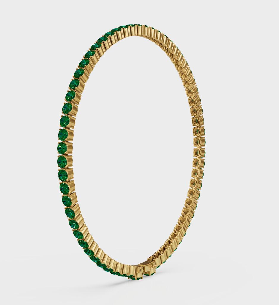 Emerald Tennis Bracelet : AJJSS0296