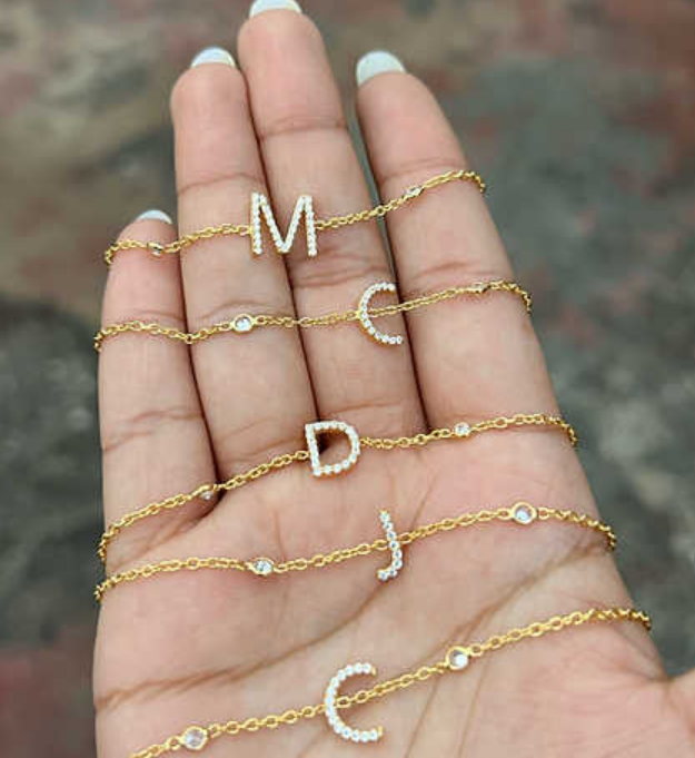 Single Letter Bracelet : AJJSS0308