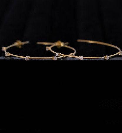 Stationed Thin Hoop Earring : AJJSS0358