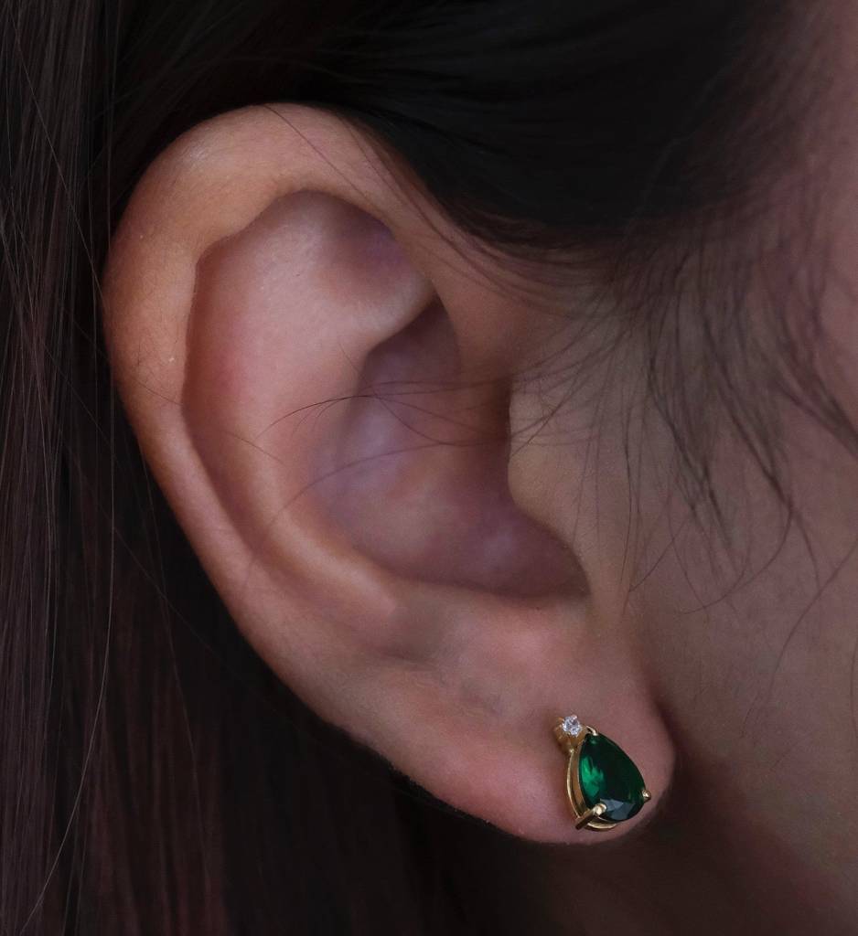Emerald Drop Studs : AJJSS0362