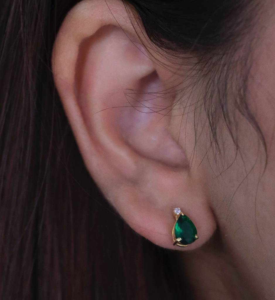 Emerald Drop Studs : AJJSS0362