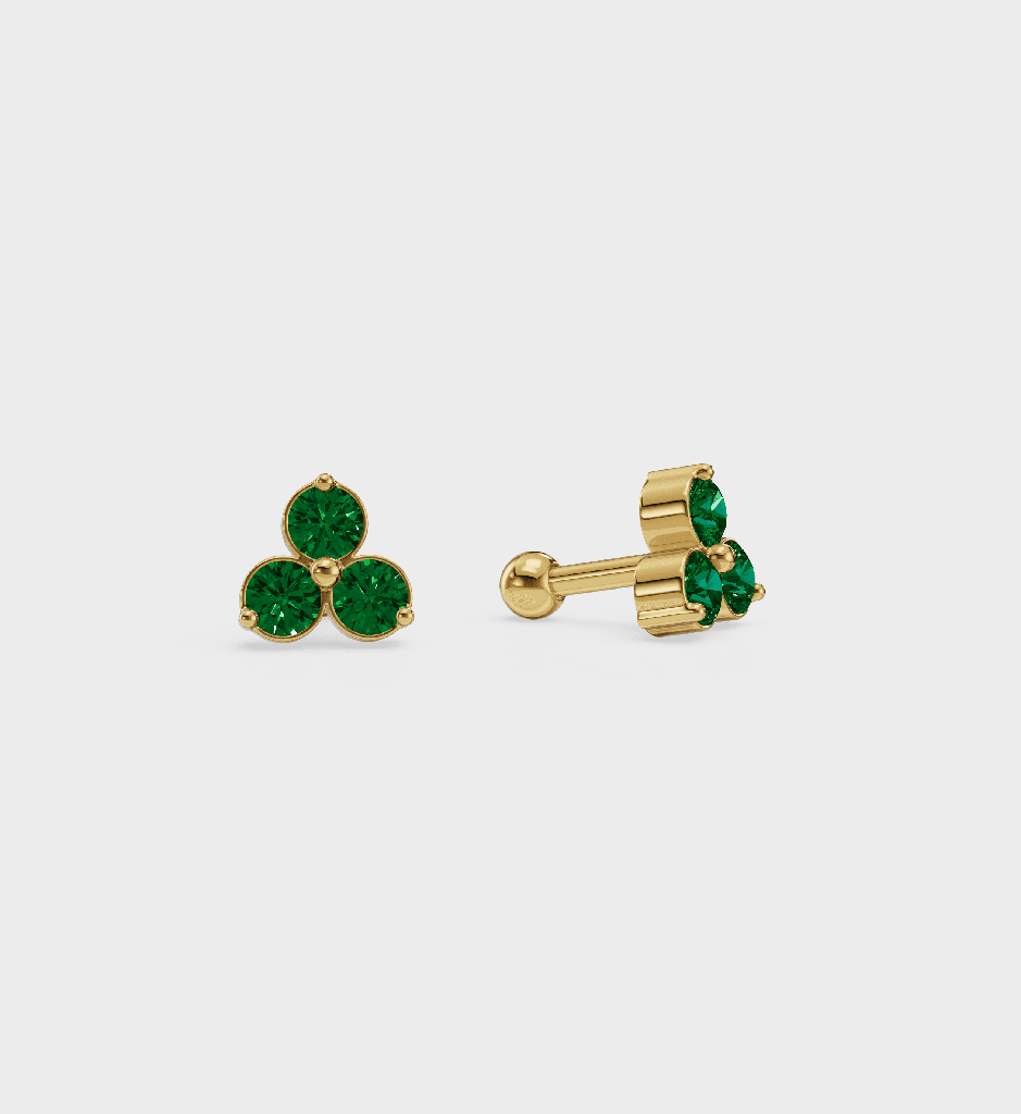 Emerald Trio Studs : AJJSS0363