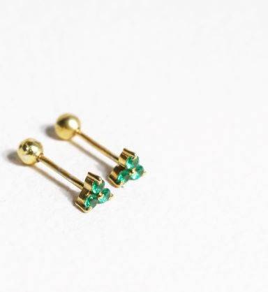 Emerald Trio Studs : AJJSS0363