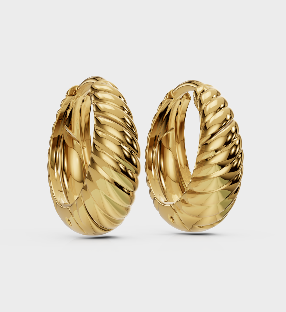 Twisted Huggie Earring : AJJSS0393