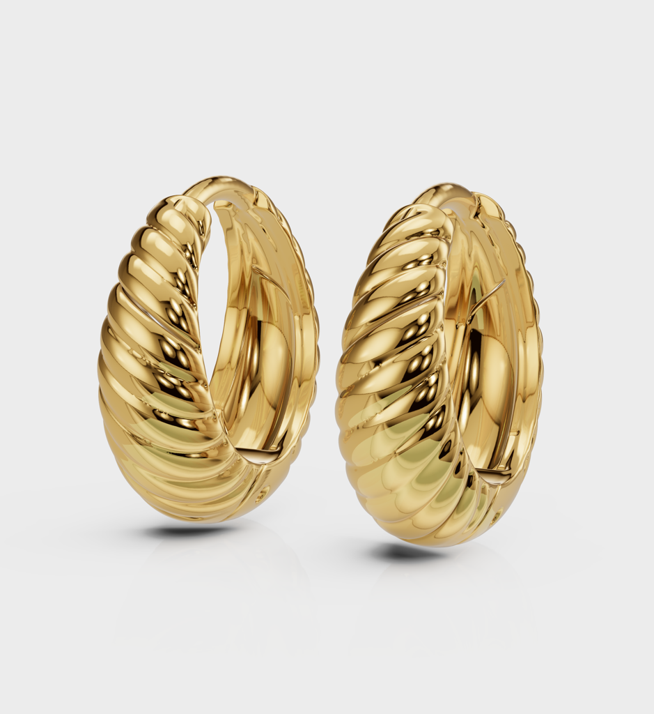 Twisted Huggie Earring : AJJSS0393