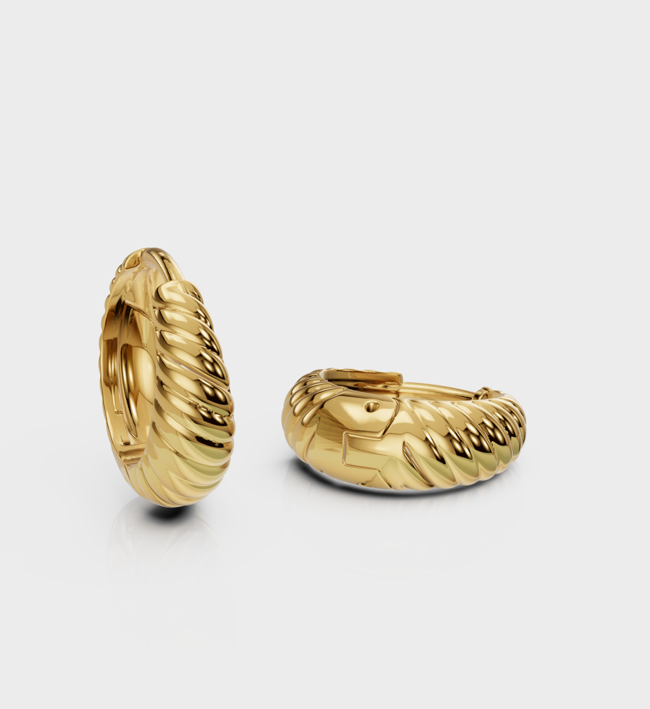 Twisted Huggie Earring : AJJSS0393