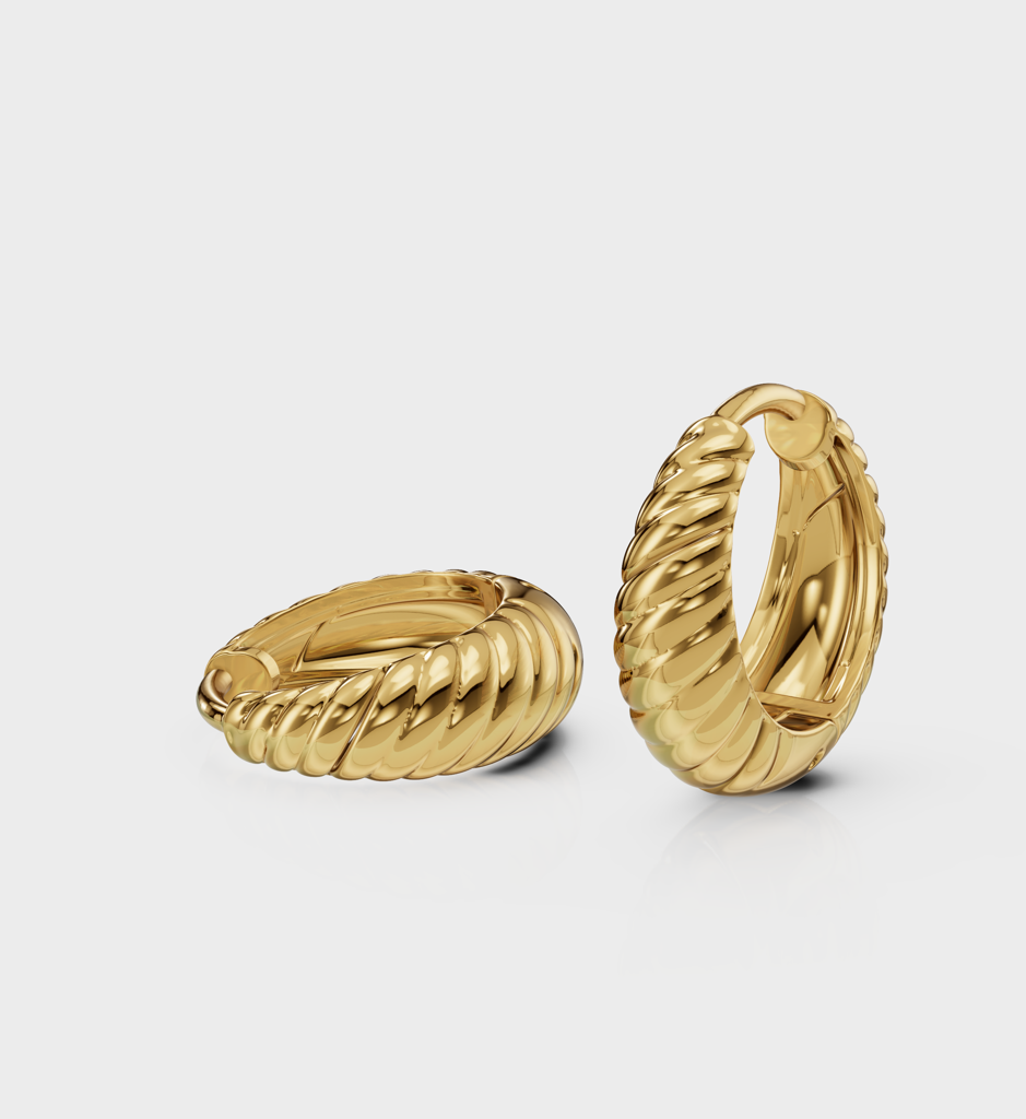 Twisted Huggie Earring : AJJSS0393