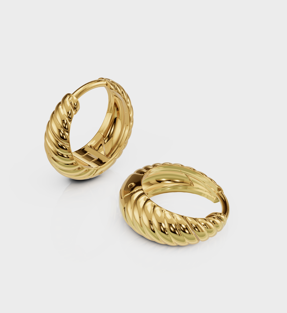 Twisted Huggie Earring : AJJSS0393