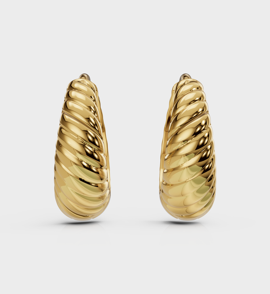 Twisted Huggie Earring : AJJSS0393