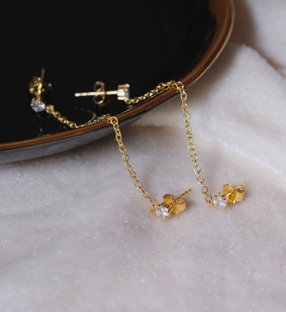 Diamond Ear Chain Studs : AJJSS0397