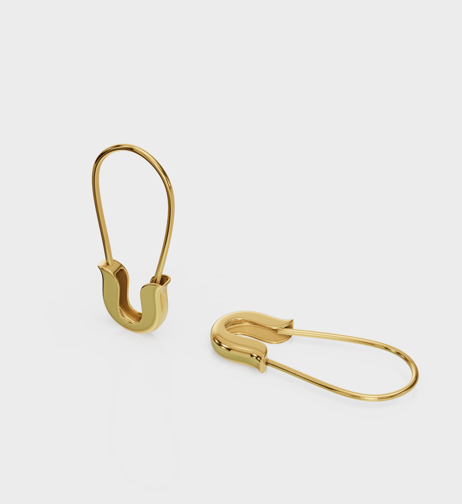 Mini Safety Pin Earrings : AJJSS0413
