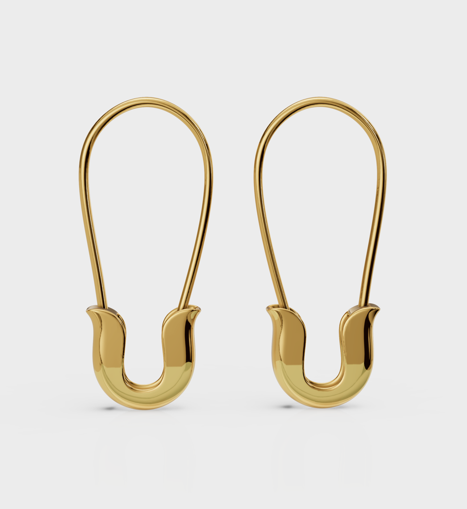 Mini Safety Pin Earrings : AJJSS0413