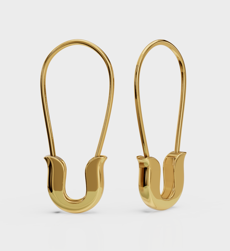 Mini Safety Pin Earrings : AJJSS0413