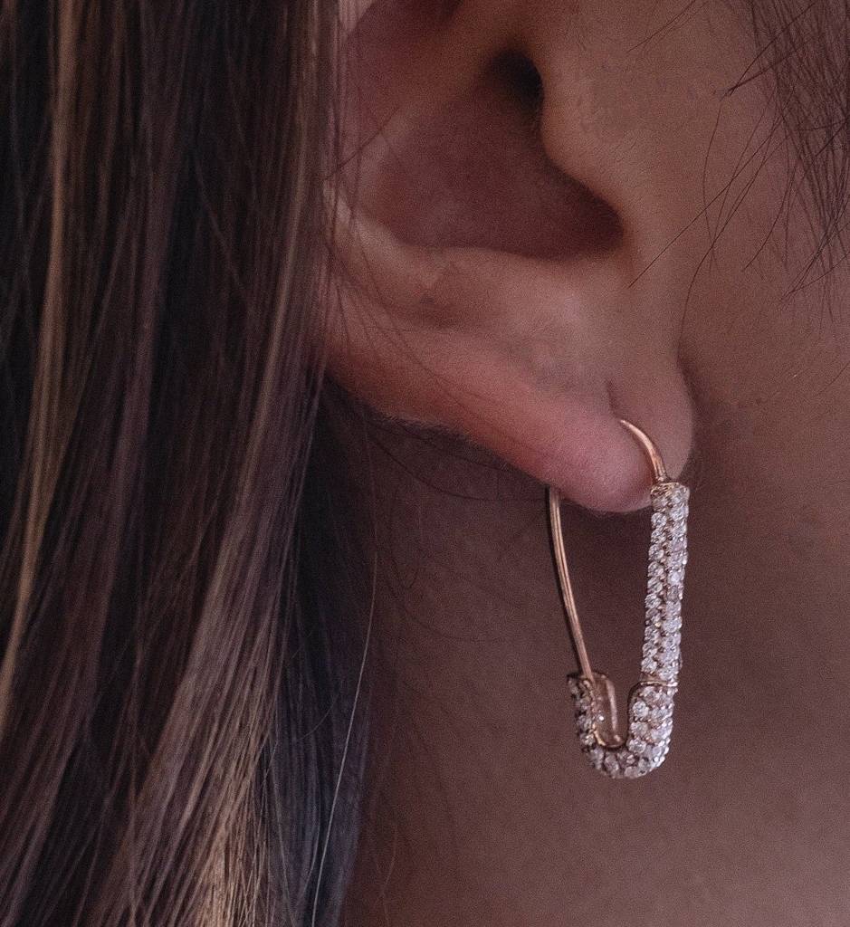 Glam Safety Pin Earrings : AJJSS0414