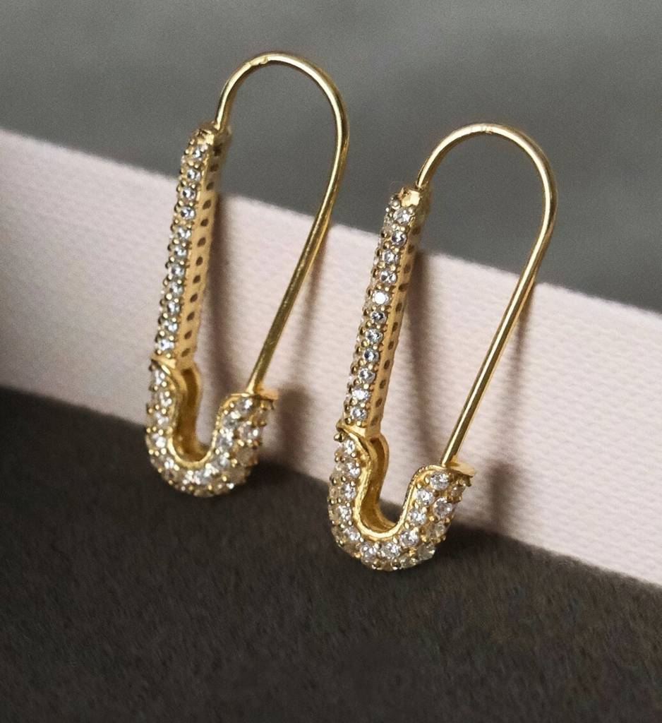 Glam Safety Pin Earrings : AJJSS0414