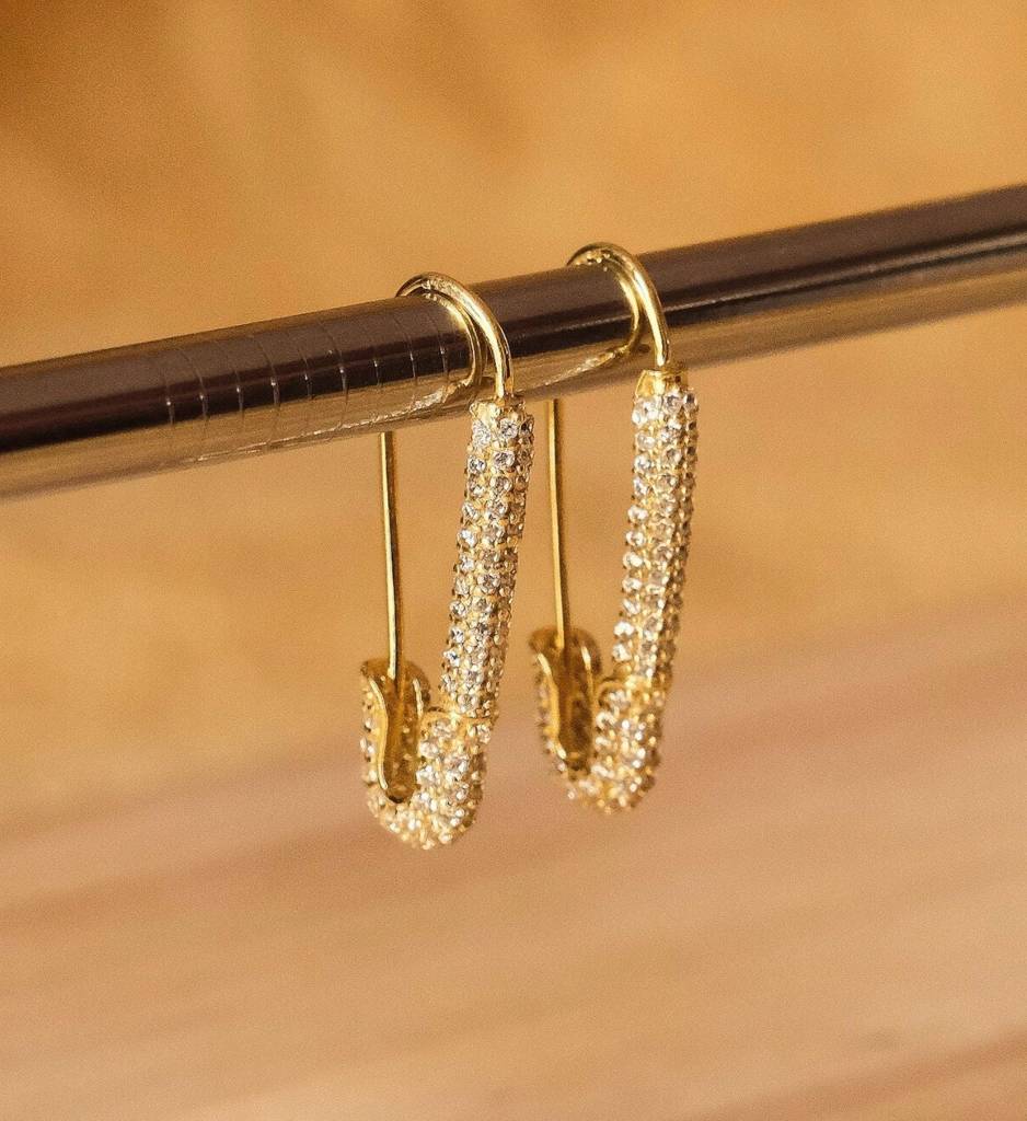 Glam Safety Pin Earrings : AJJSS0414