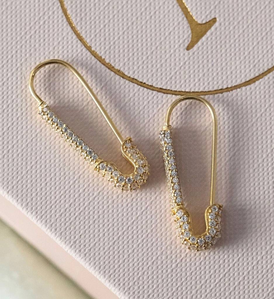 Glam Safety Pin Earrings : AJJSS0414