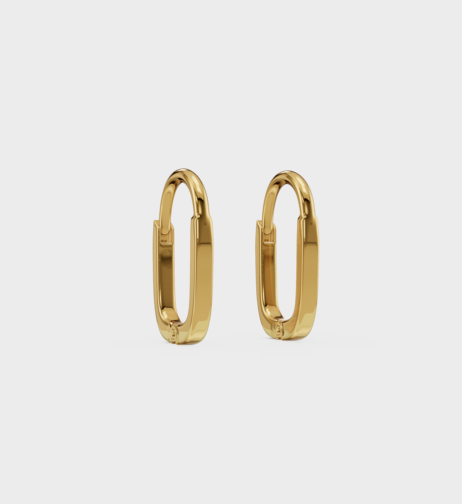 Oval Huggie Earring : AJJSS0489