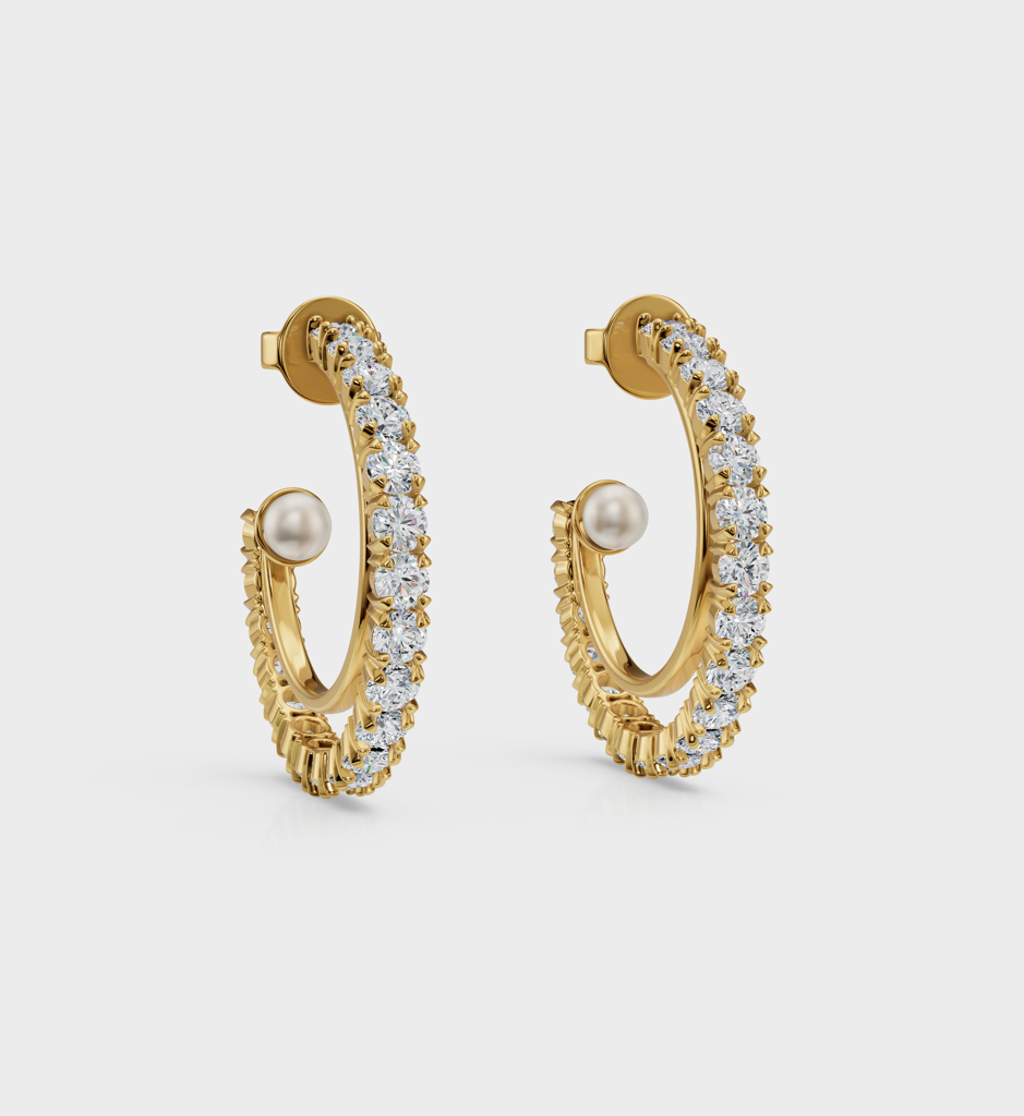 Shimmer Pearl Hoops : AJJSS0553